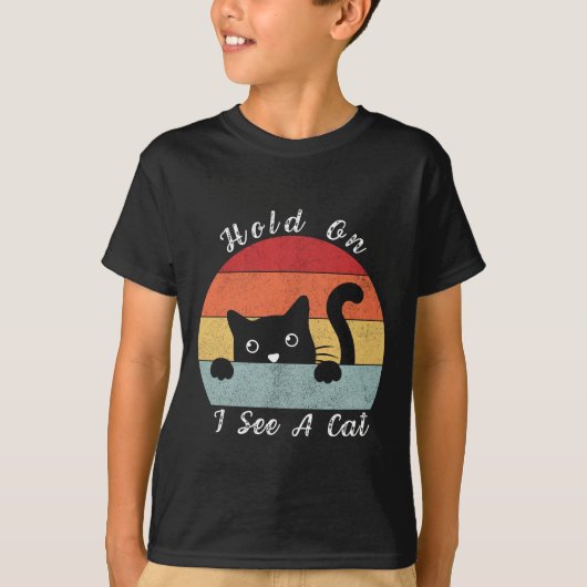 Ik zie een kat, een speelse en een grappige kat. t-shirt (Voorkant)