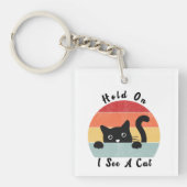 Ik zie een kat, grappige kat. sleutelhanger (voorkant)