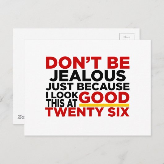 Ik zie er goed uit bij 26 Birthday Design Briefkaart (Voorkant / Achterkant)