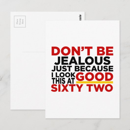 Ik zie er goed uit bij 62 Design op de zaterdag Briefkaart (Voorkant / Achterkant)