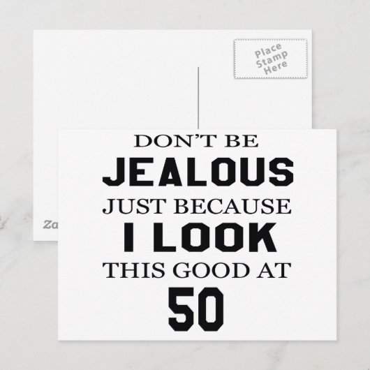 Ik zie er goed uit op mijn 50ste briefkaart (Voorkant / Achterkant)