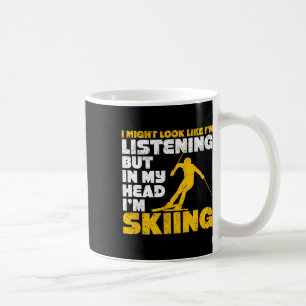 Ik zie eruit alsof ik luister Funny Ski Skiën L Koffiemok