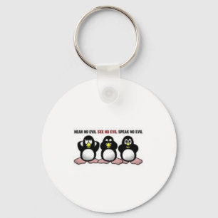 Ik zie geen boze pinguïns spreken sleutelhanger