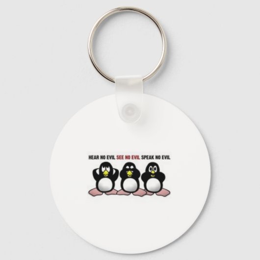 Ik zie geen boze pinguïns spreken sleutelhanger (Voorkant)
