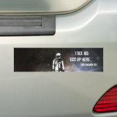 "Ik zie geen God hier...", Yuri Gagarin 1961 Bumpersticker (Op auto)