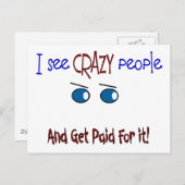 "Ik zie gekke mensen" Briefkaart (Voorkant / Achterkant)