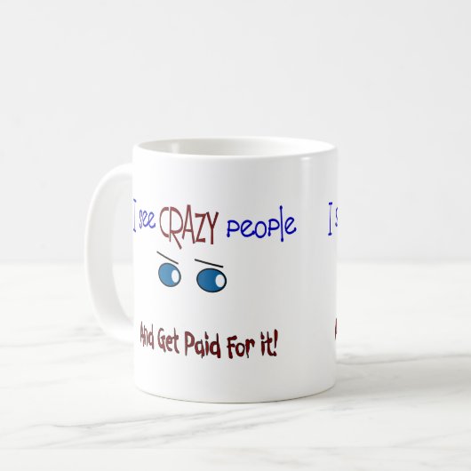 "Ik zie gekke mensen" Koffiemok (Voorkant links)