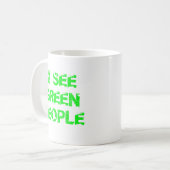 Ik zie groene mensen St. Patrick dag Koffiemok (Voorkant links)