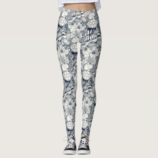 Ik zie Hawaii indigo leggings (Voorkant)