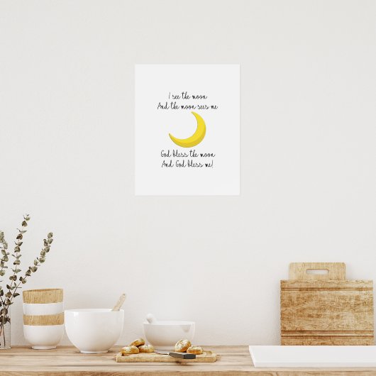 Ik zie het Moon-Poster Poster (Keuken)