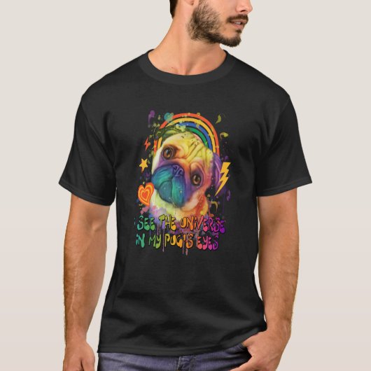 Ik zie het universum in Mijn ruggen Oyes Dutch Bul T-shirt (Voorkant)