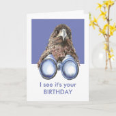 Ik zie het Uw het letten op van Birdwatcher van de Kaart (Gele Bloem)