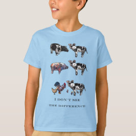 Ik zie het verschil niet, boerderijdieren t-shirt