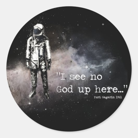 Ik zie hier geen god. ronde sticker (Voorkant)