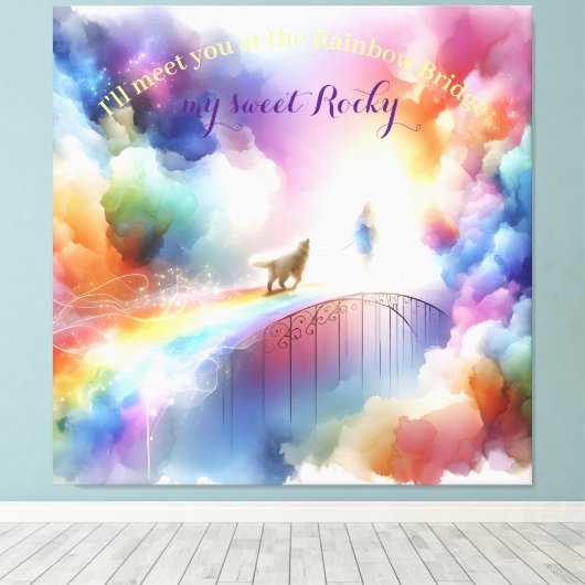 Ik zie je bij de Rainbow Bridge Canvas Afdruk (Insitu (Houten vloer))