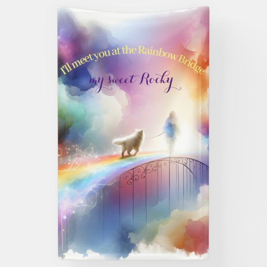 Ik zie je bij de Rainbow Bridge Spandoek (Verticaal)
