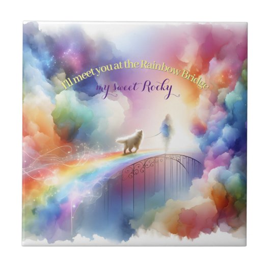 Ik zie je bij de Rainbow Bridge Tegeltje (Voorkant)