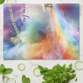 Ik zie je bij de Rainbow Bridge Theedoek (Gevouwen)