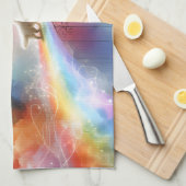 Ik zie je bij de Rainbow Bridge Theedoek (Quarter Fold)