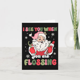 Ik zie je bij het flossen van Kerstmis Tandarts Ke Kaart