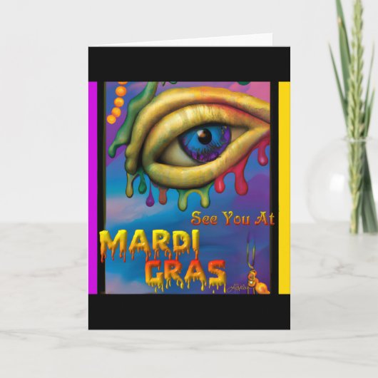 Ik zie je bij Mardi Gras Eye Kaart (Voorkant)