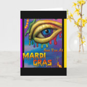 Ik zie je bij Mardi Gras Eye Kaart (Gele Bloem)