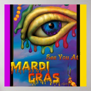 Ik zie je bij Mardi Gras Eye Poster