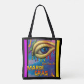 Ik zie je bij Mardi Gras Eye Tote Bag (Achterkant)