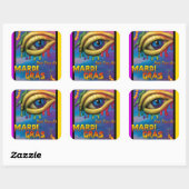 Ik zie je bij Mardi Gras Eye Vierkante Sticker (Vel)