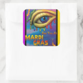 Ik zie je bij Mardi Gras Eye Vierkante Sticker (Tas)