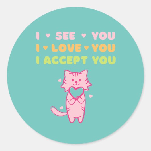 Ik zie je dat ik van je hou. ronde sticker (Voorkant)