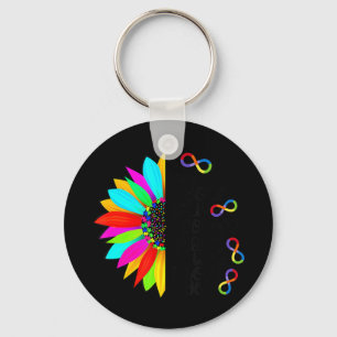 Ik zie je echte kleuren-oneindige regenboogNeurodi Sleutelhanger
