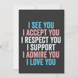Ik zie je, ik accepteer je, ik respecteer je trans aankondiging