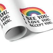 Ik zie je Ik hou van je Ik accepteer je LGBTQ Cadeaupapier (Rol Hoek)