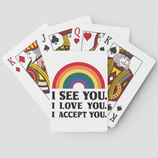 Ik zie je Ik hou van je Ik accepteer je LGBTQ Pokerkaarten (Achterkant)