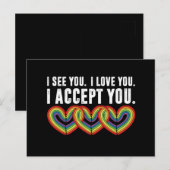 Ik zie je Ik hou van je Ik accepteer je regenboog  Briefkaart (Voorkant / Achterkant)