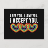 Ik zie je Ik hou van je Ik accepteer je regenboog  Briefkaart (Voorkant)