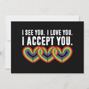 Ik zie je ik hou van je ik accepteer je regenboog  kaart