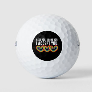 Ik Zie Je Ik Hou Van Jou Ik Accepteer Je Regenboog Golfballen