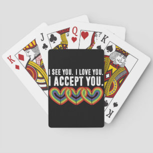 Ik Zie Je Ik Hou Van Jou Ik Accepteer Jou Regenboo Pokerkaarten