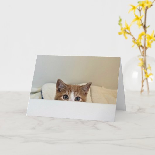 "Ik zie je" - Louie glundert Kaart (Gele Bloem)