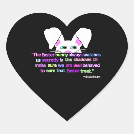Ik zie je, paashaas Bunny Heart Sticker (Voorkant)