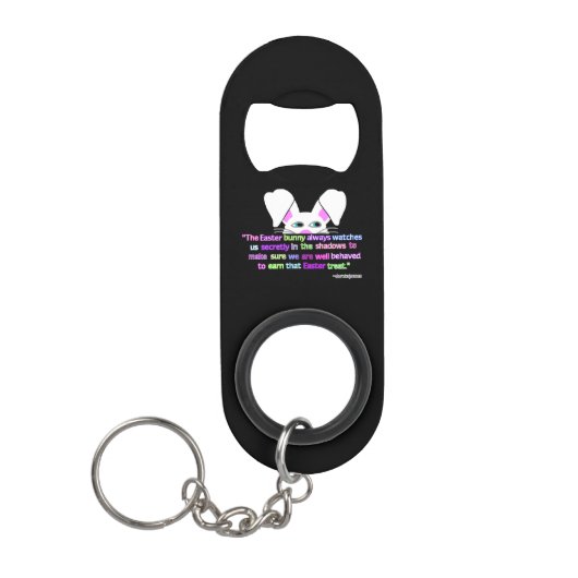 Ik zie je, paashaas Bunny Open Sleutelhanger Mini Flessenopener (Voorkant)