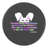 Ik zie je, paashaas hockey puck (Voorkant)