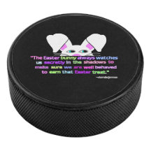 Ik zie je, paashaas hockey puck
