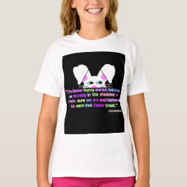 Ik zie je, paashaas meisjes wit basic t Shirt