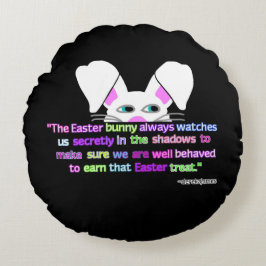 Ik zie je, paashes Bunny Round Sierkussen Rond Kussen