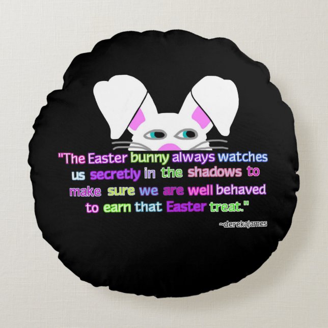 Ik zie je, paashes Bunny Round Sierkussen Rond Kussen (Voorkant)