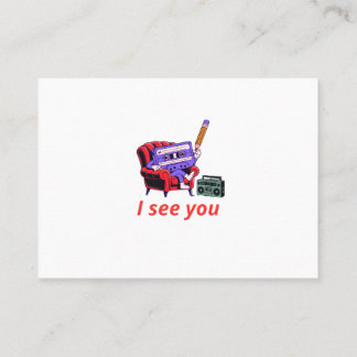Ik zie je retro cassette lounge visitekaartje