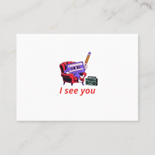 Ik zie je retro cassette lounge visitekaartje (Achterkant)